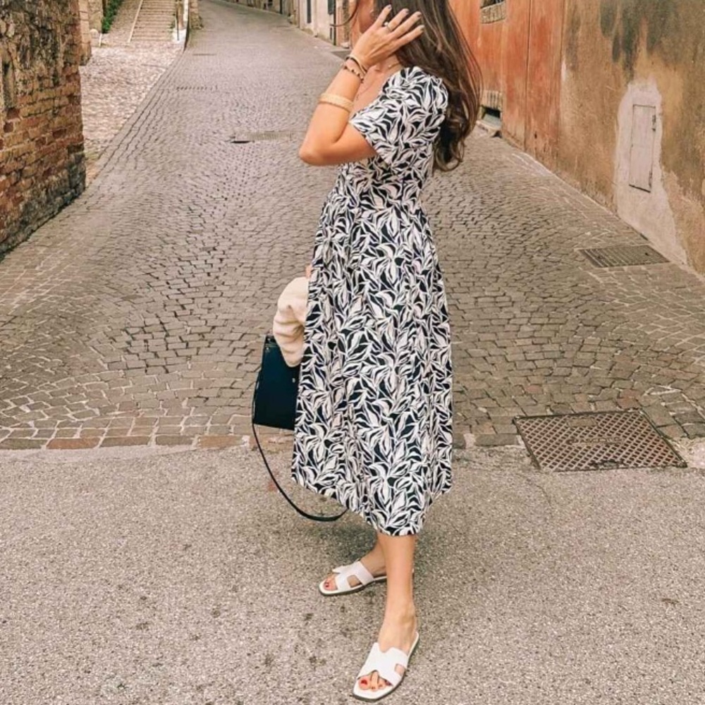 A New Day Black and White Floral Dress